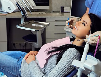 Picture of a female dental patient smiling