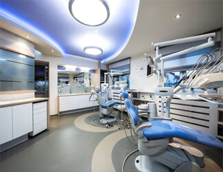 Picture of a spacious dental office with two dental chairs